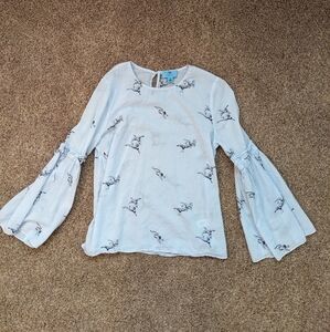 Cece crane-motif blouse